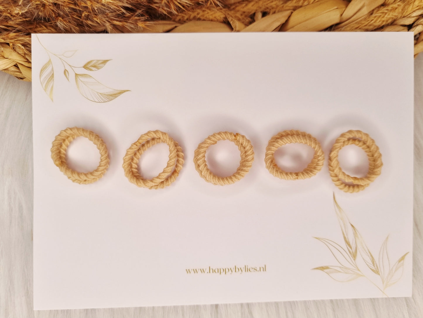 Mini haarelastiekjes ribbel 10 stuks