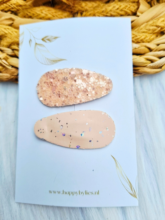 Leatherlook haarspeldjes Jet ovaal 