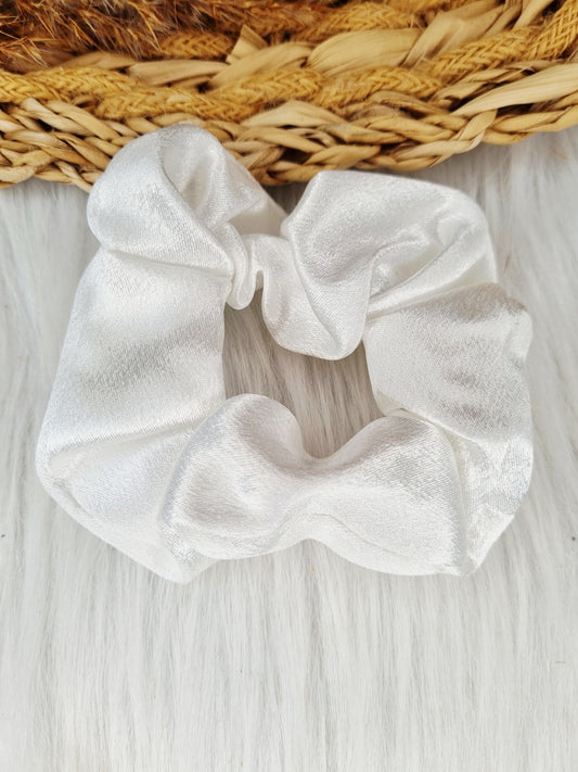 Luxe satijnen Scrunchie Wit