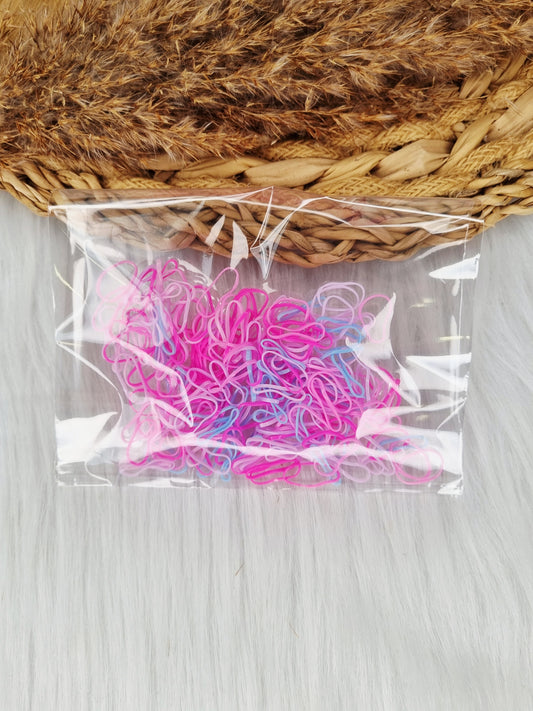 Rubberen baby elastiekjes Mix roze