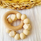 bijtring met naam basic beige