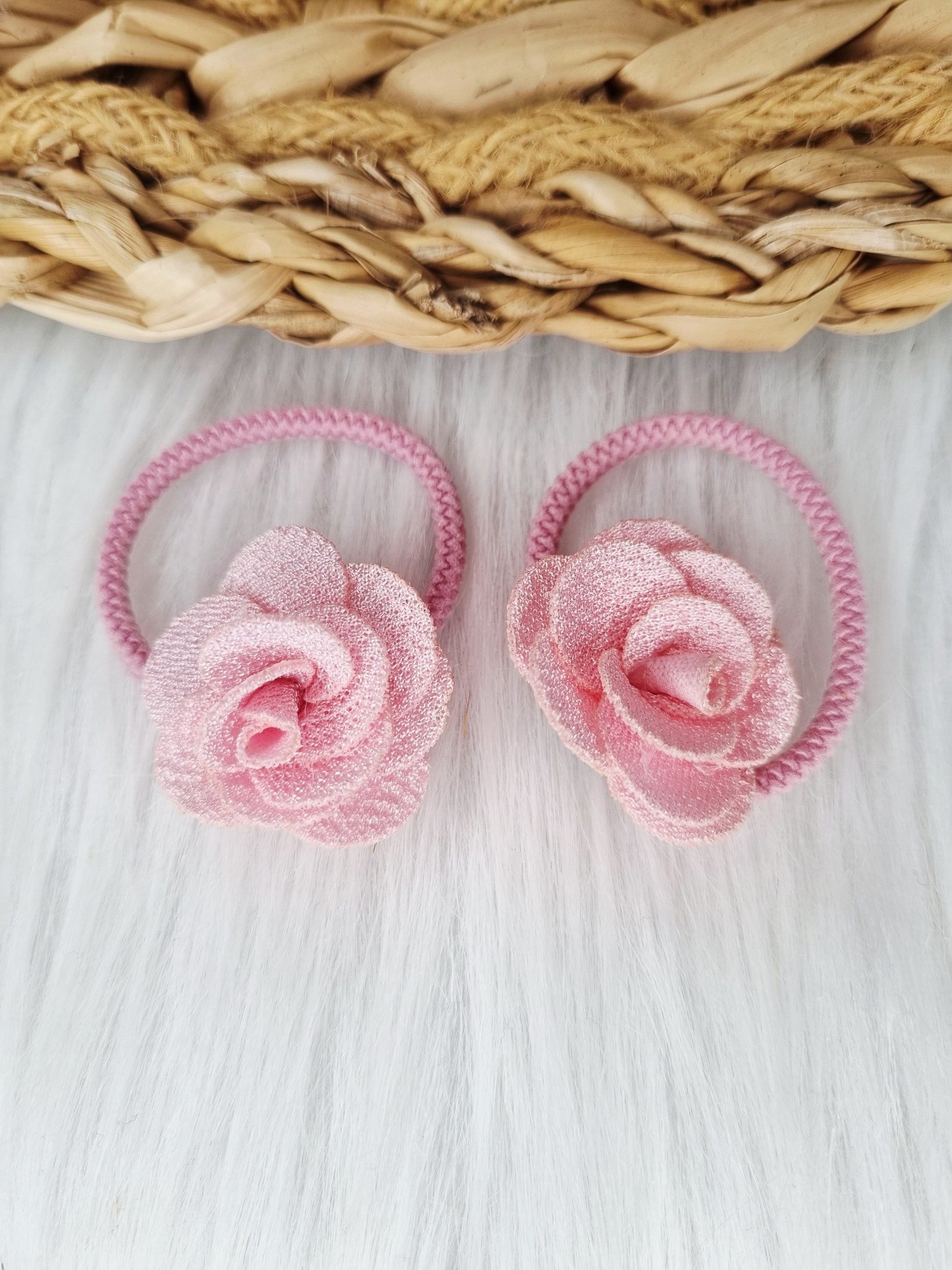 Mini haarelastiekjes Roos 2 stuks roze
