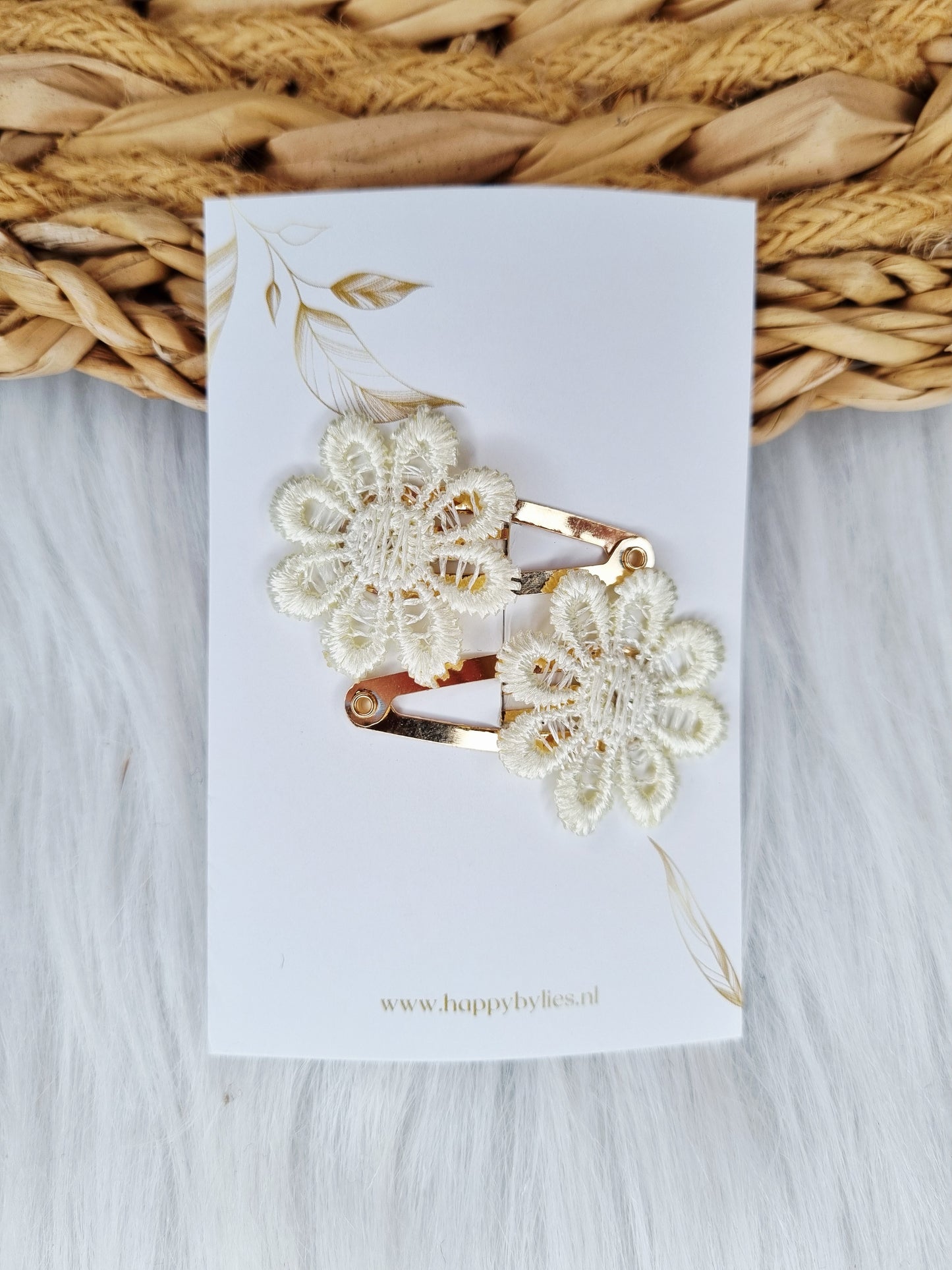 Haarspeldje Blossom 2 stuks creme