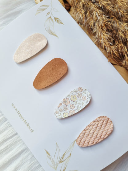 Leatherlook anti-slip haarspeldjes elke ovaal