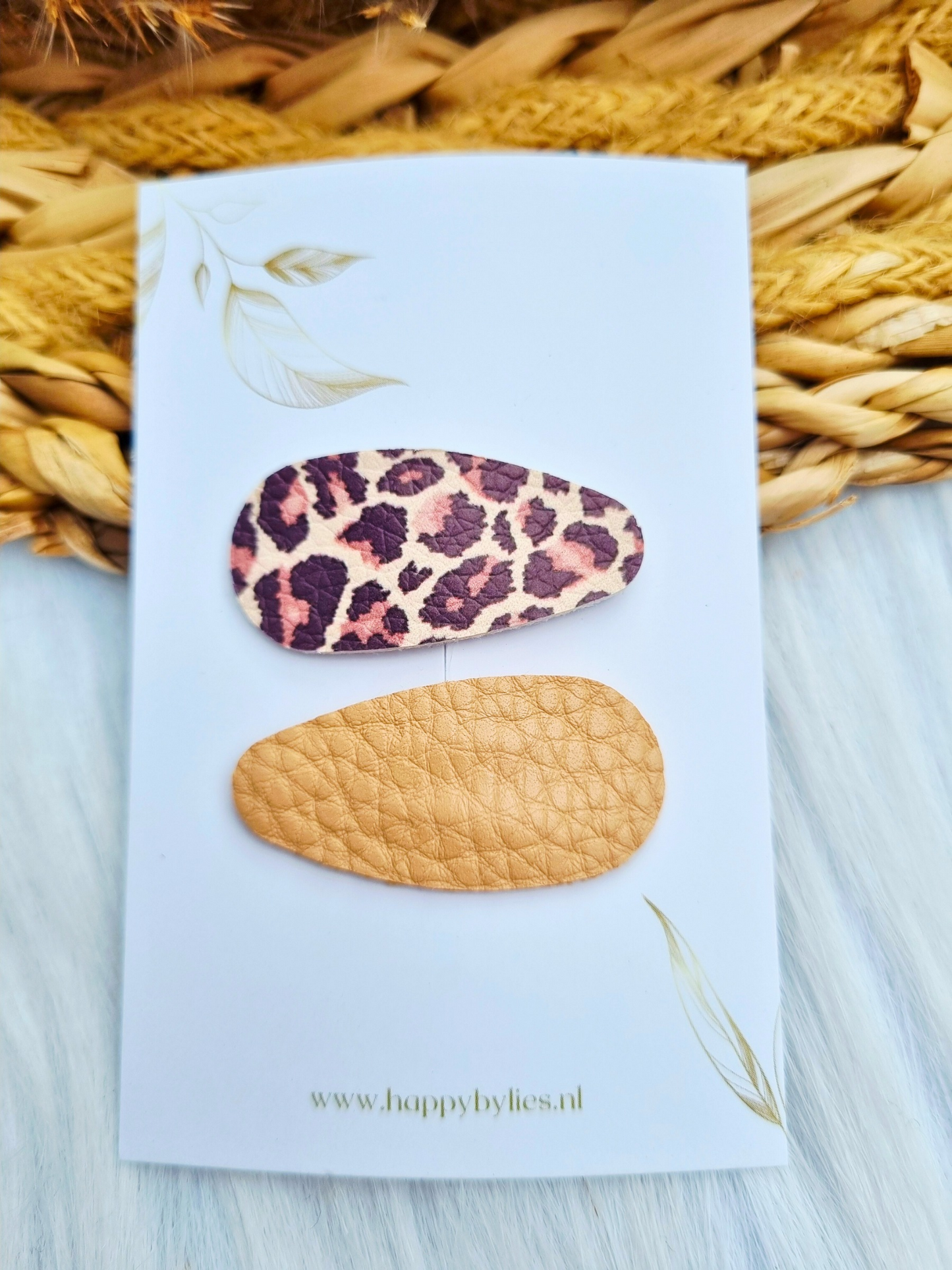 Leatherlook haarspeldjes pip ovaal 