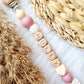 Speenkoord met naam hart
Beige dusty rose