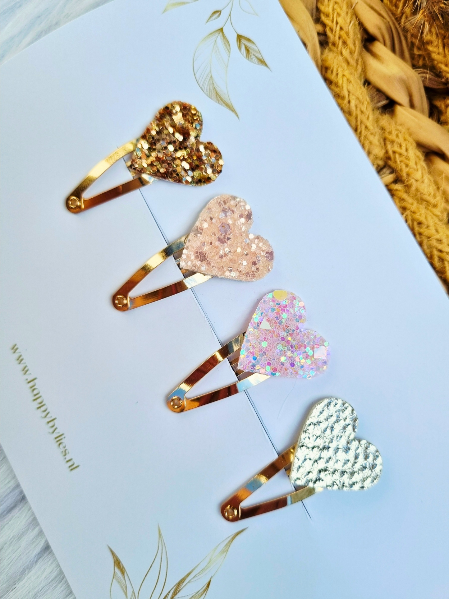 Leatherlook haarspeldjes suze hart