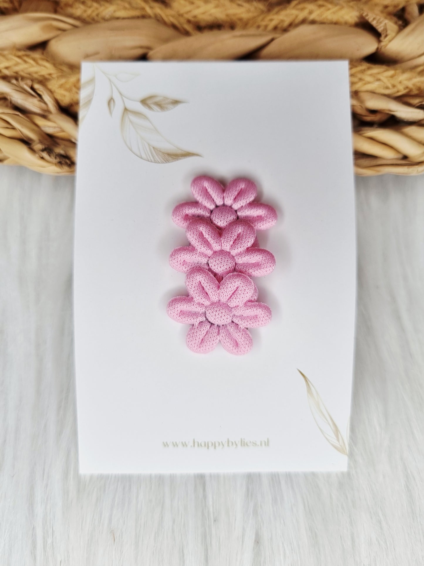 Anti-slip haarspeldje bloem soft roze