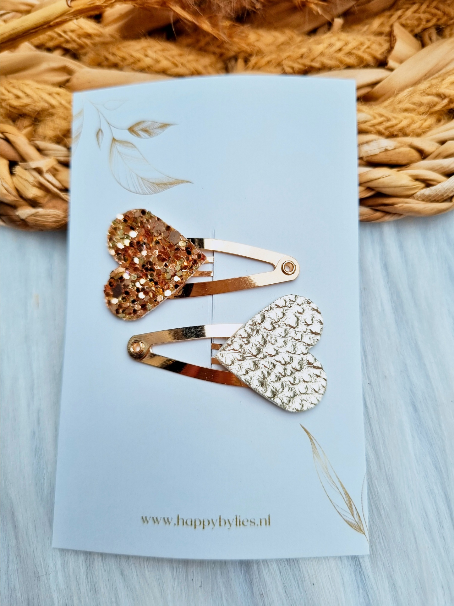 Leatherlook haarspeldjes ava hart