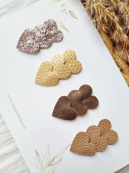 Leatherlook anti-slip haarspeldjes luna hart