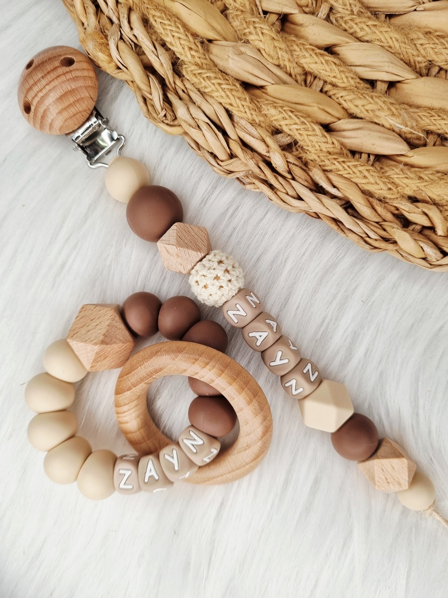 Speenkoord met bijpassende bijtring 