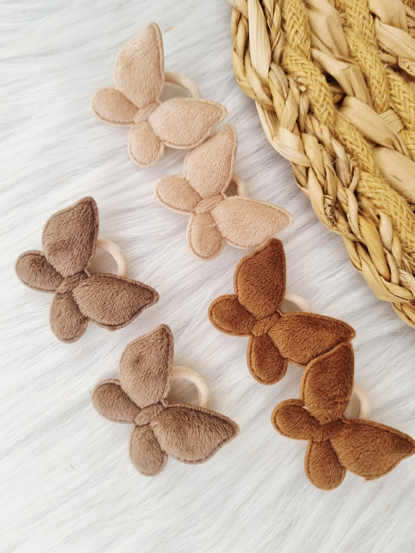 Mini haarelastiekjes Vlinder bont 2 stuks