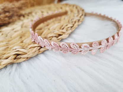 Diadeem hearts roze/wit