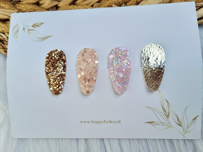 Leatherlook haarspeldjes Suze ovaal