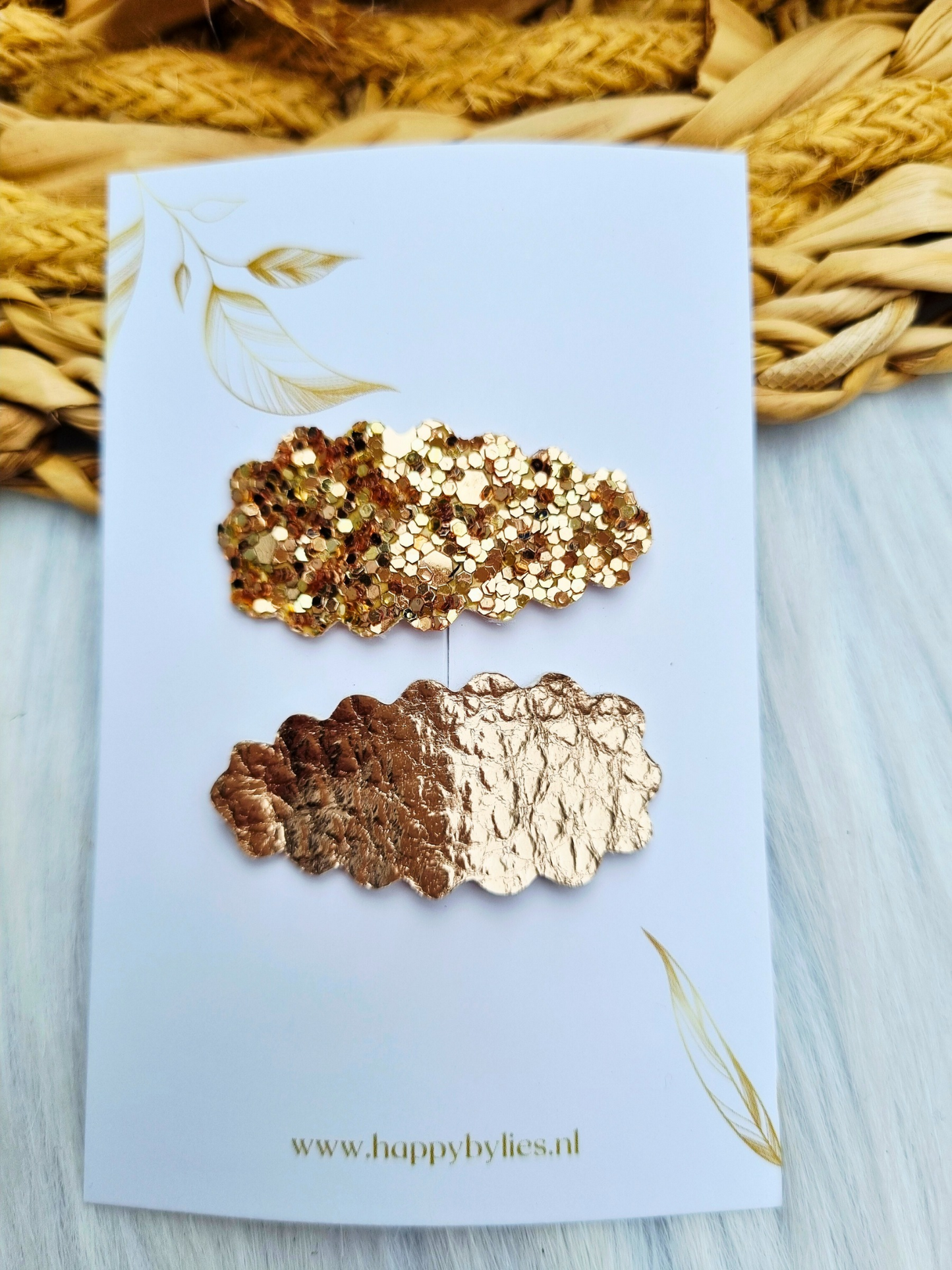 Leatherlook haarspeldjes ava ribbel