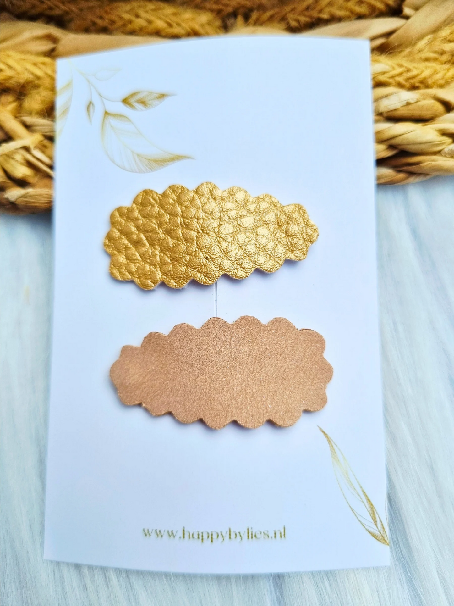 Leatherlook haarspeldjes Ize ribbel