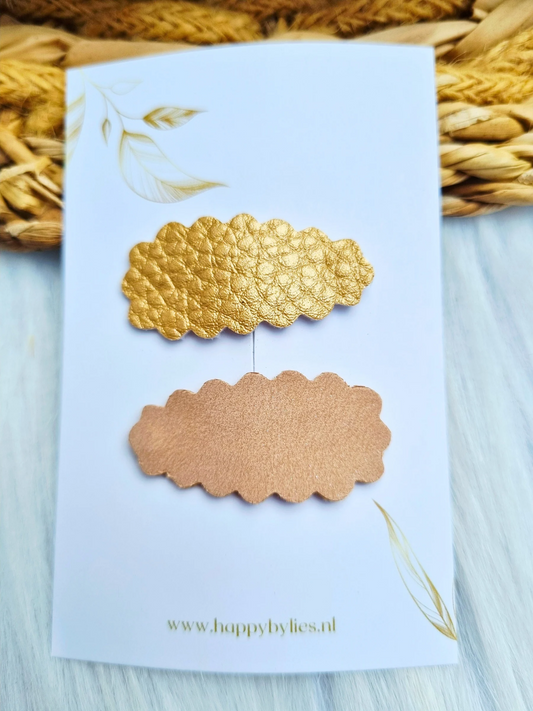 Leatherlook haarspeldjes Ize ribbel