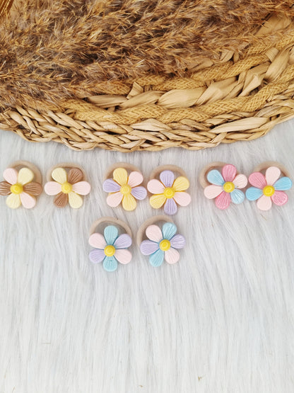 Mini haarelastiekjes Pastel Daisy 2 stuks