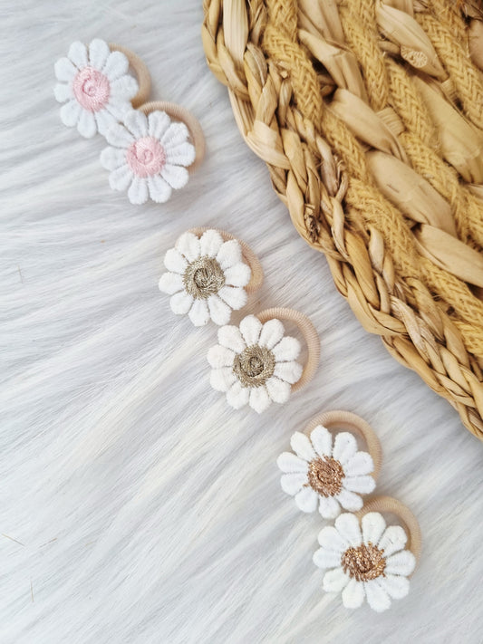 Mini haarelastiekjes madelief 2 stuks