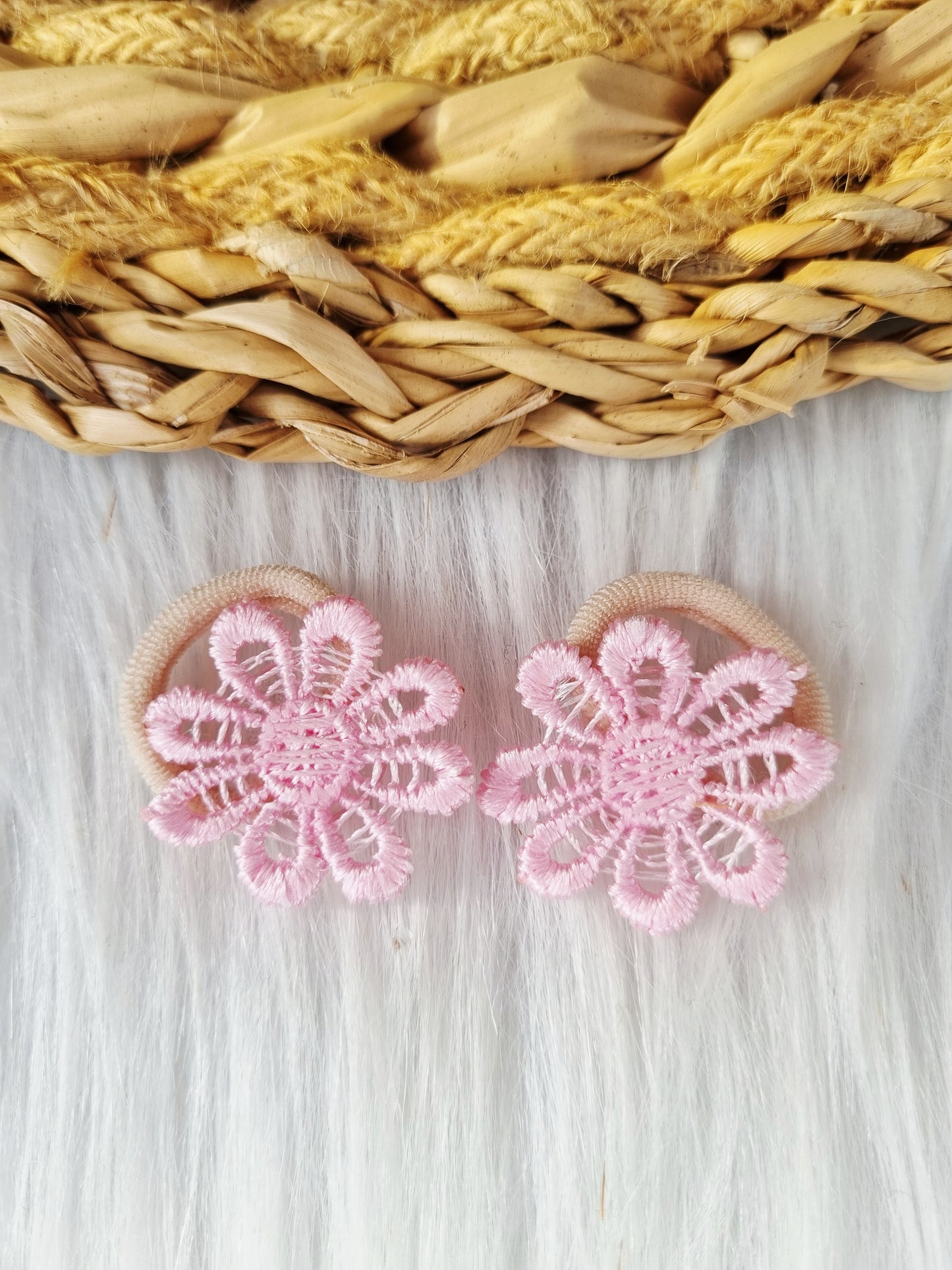 Mini haarelastiekjes Blossom 2 stuks roze