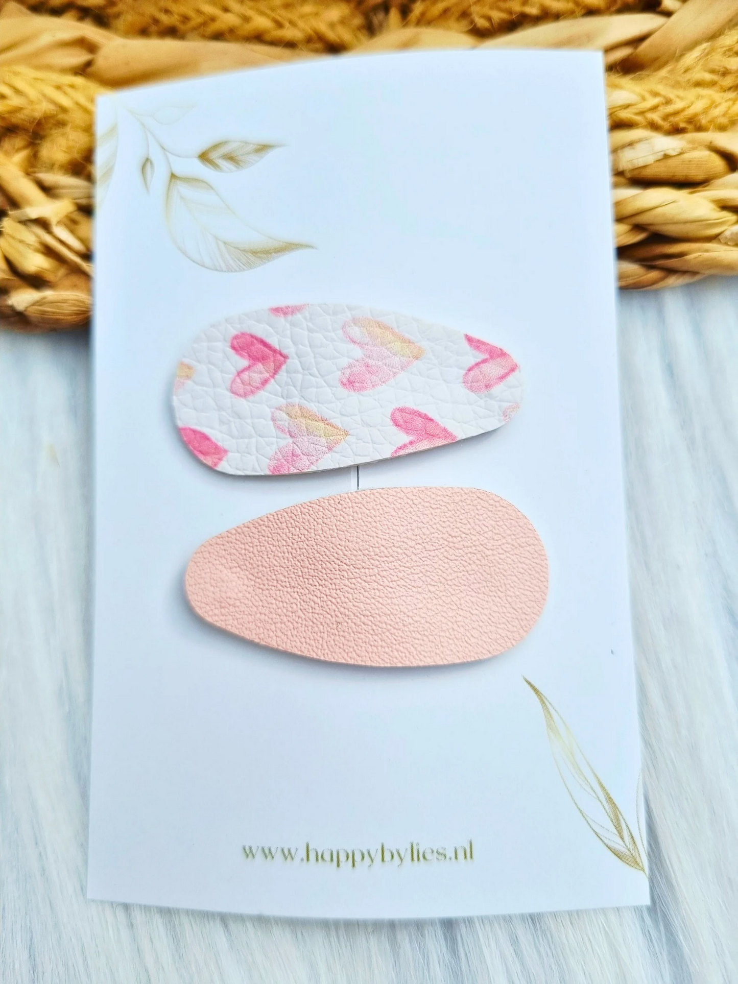 Leatherlook haarspeldjes Mae OVAAL