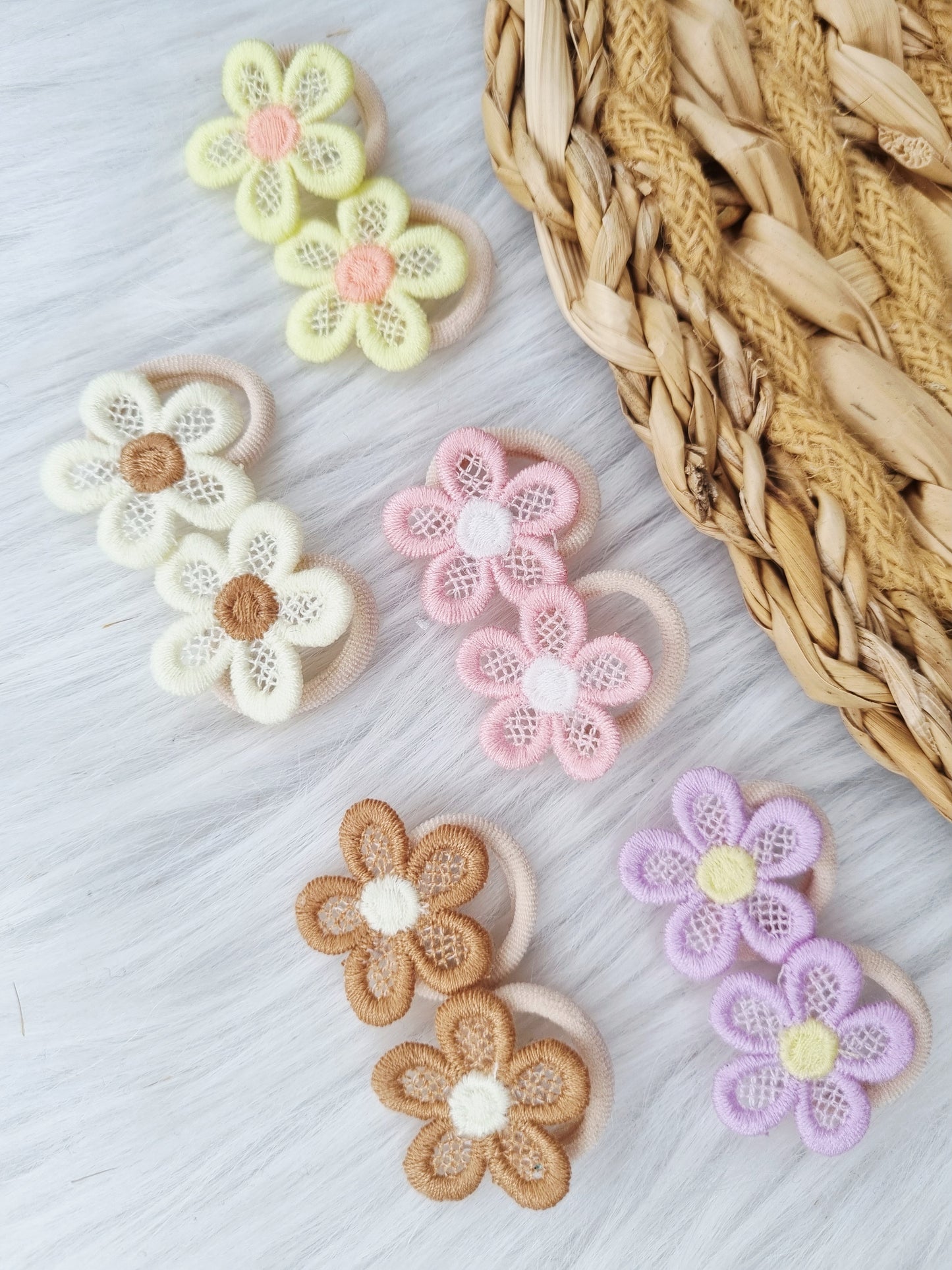 Mini haarelastiekjes Cherry blossom 2 stuks