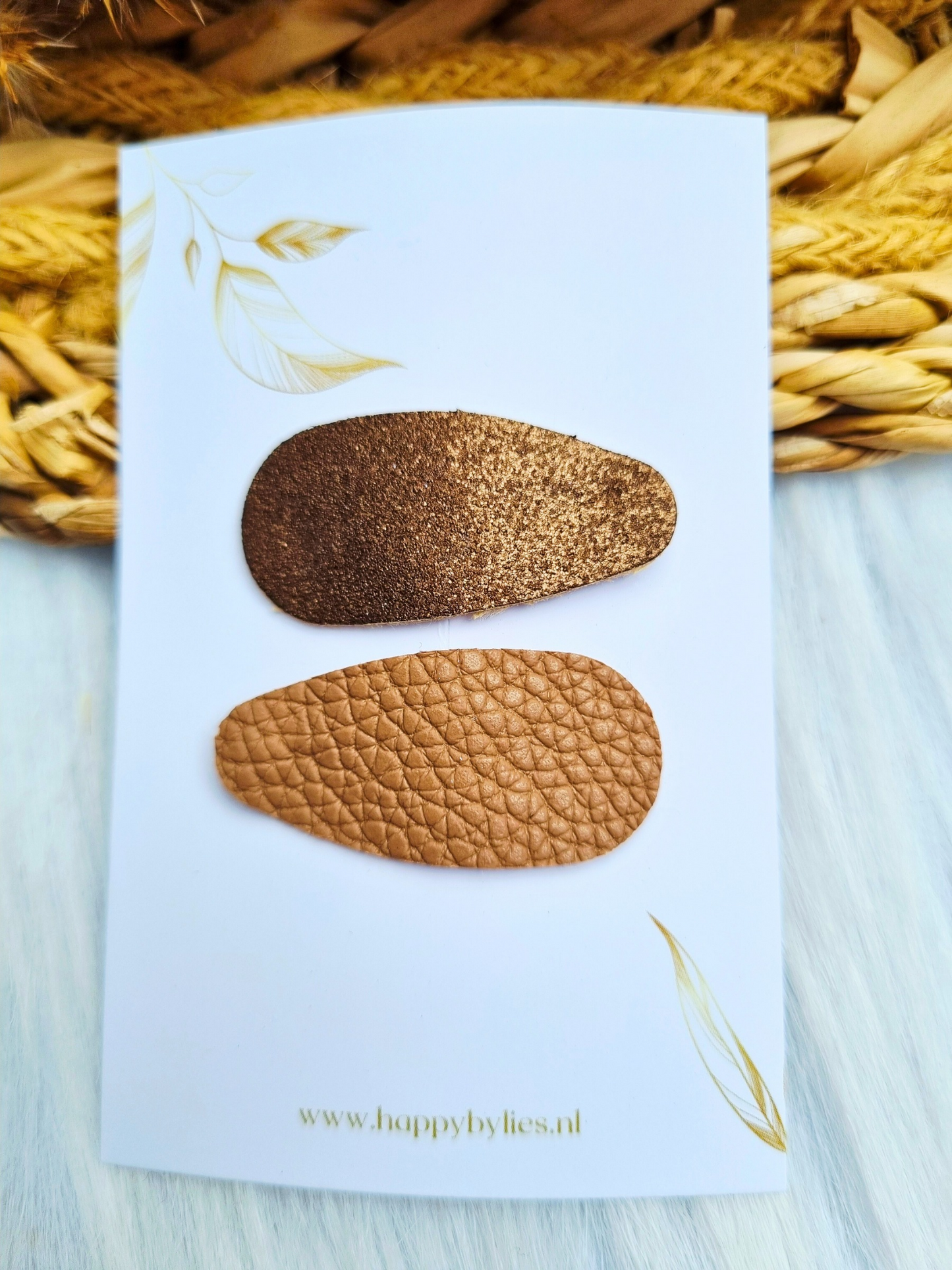 Leatherlook haarspeldjes dua ovaal 