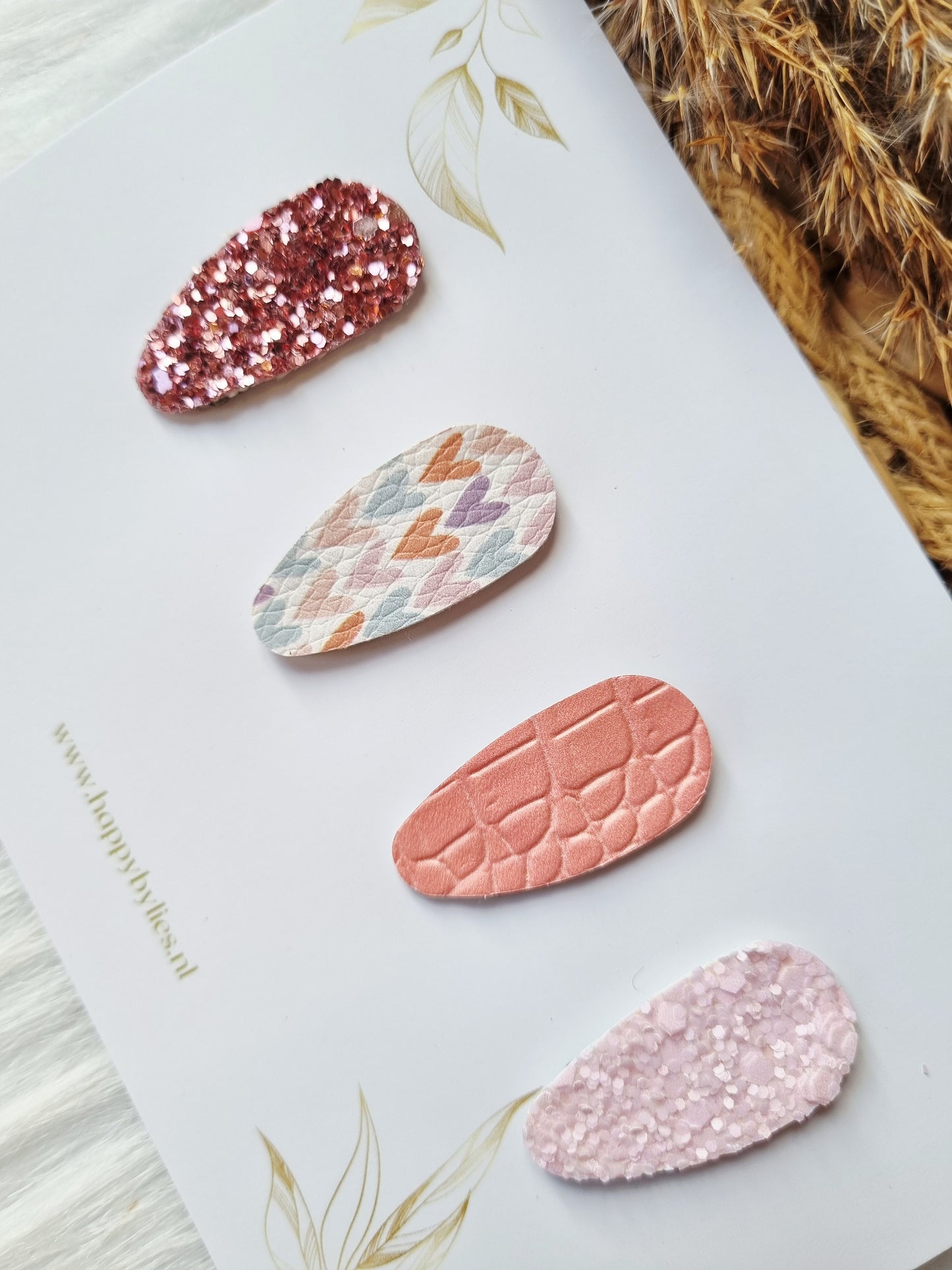 Leatherlook anti-slip haarspeldjes elin ovaal