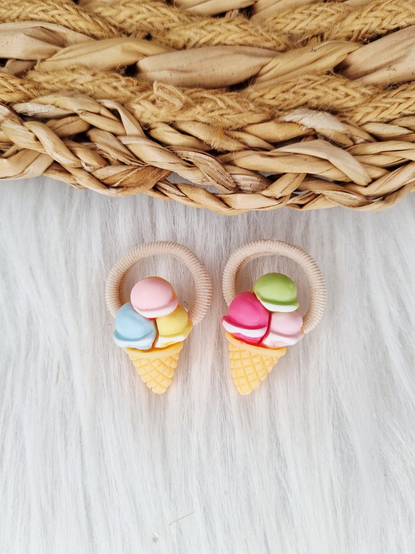 Mini haar elastiekjes ijsje 2 stuks