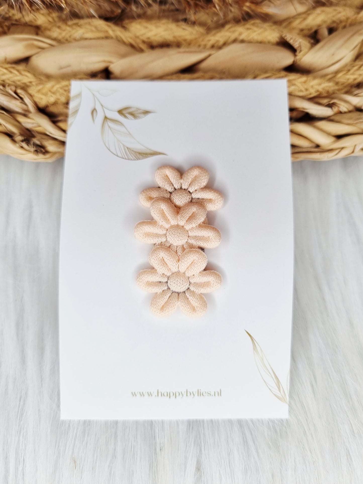 Anti-slip haarspeldje bloem soft peach