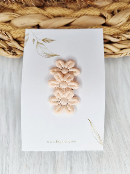 Anti-slip haarspeldje bloem soft peach