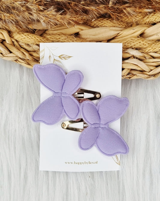 Haarspeldje Vlinder lila 2 stuks