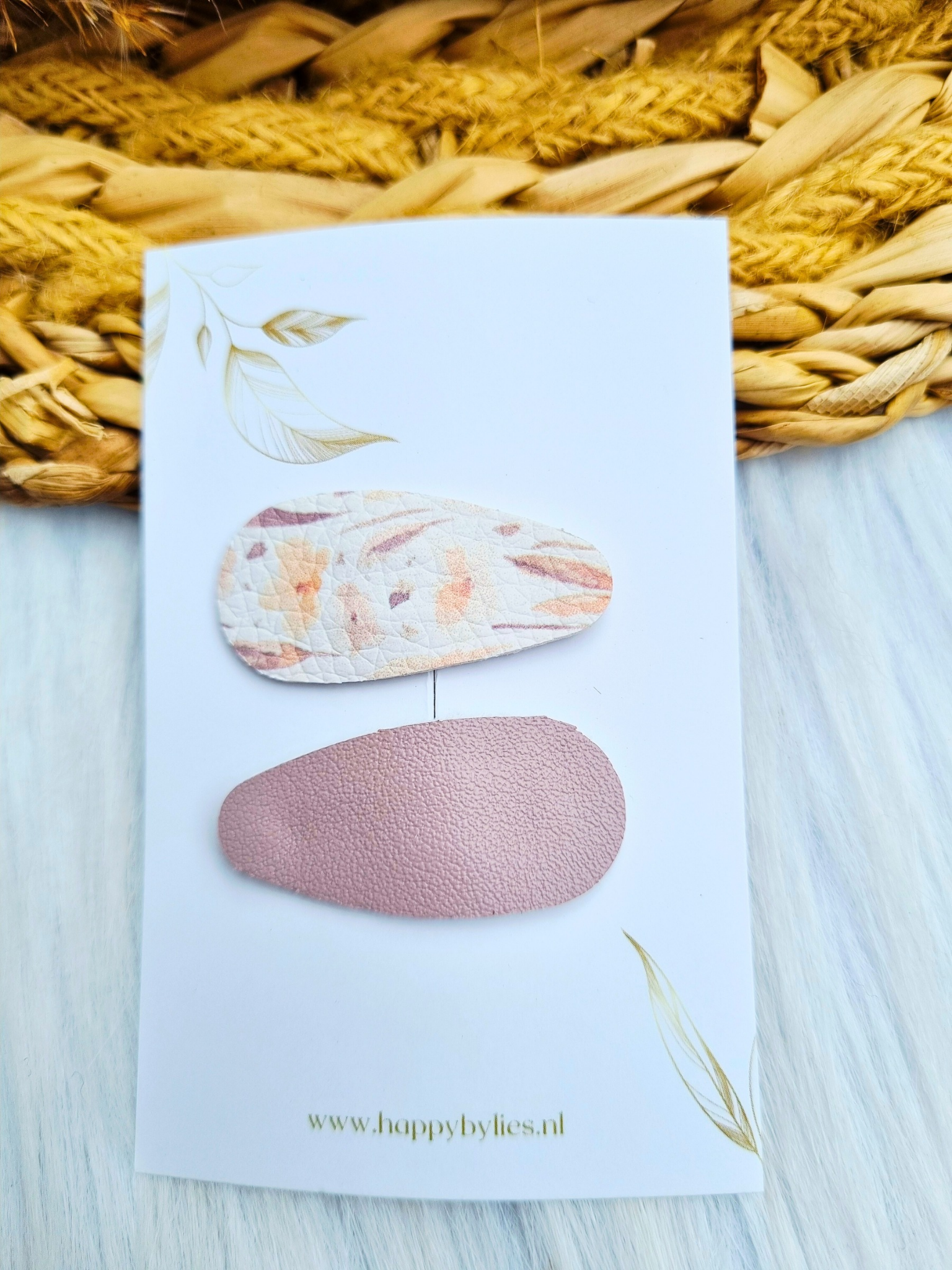 Leatherlook haarspeldjes Liv ovaal