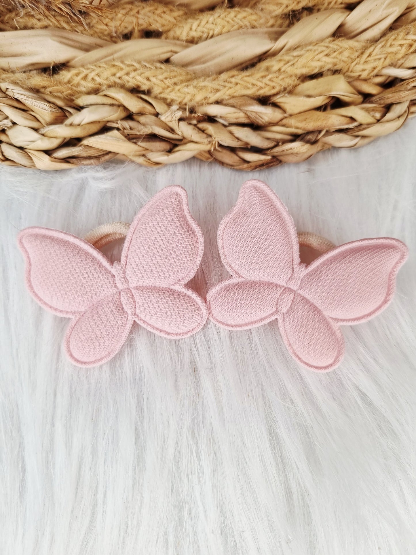 Mini haarelastiekjes Vlinder 2 stuks roze