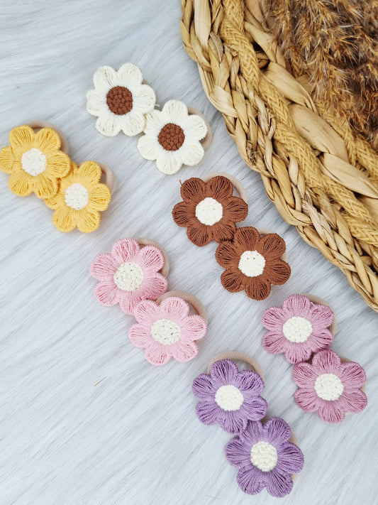 Mini haarelastiekjes peony 2 stuks