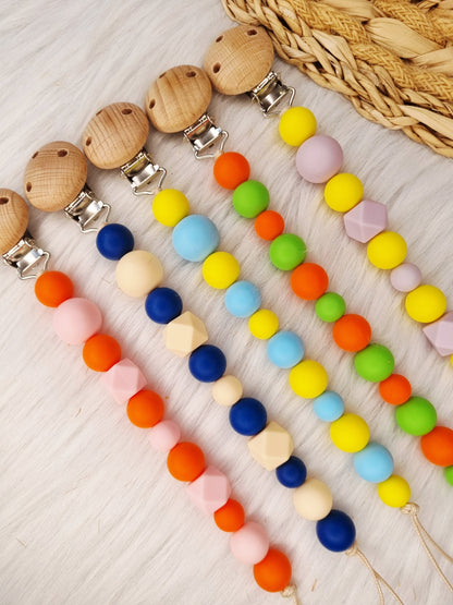 Speenkoord met naam - Colorblocking
