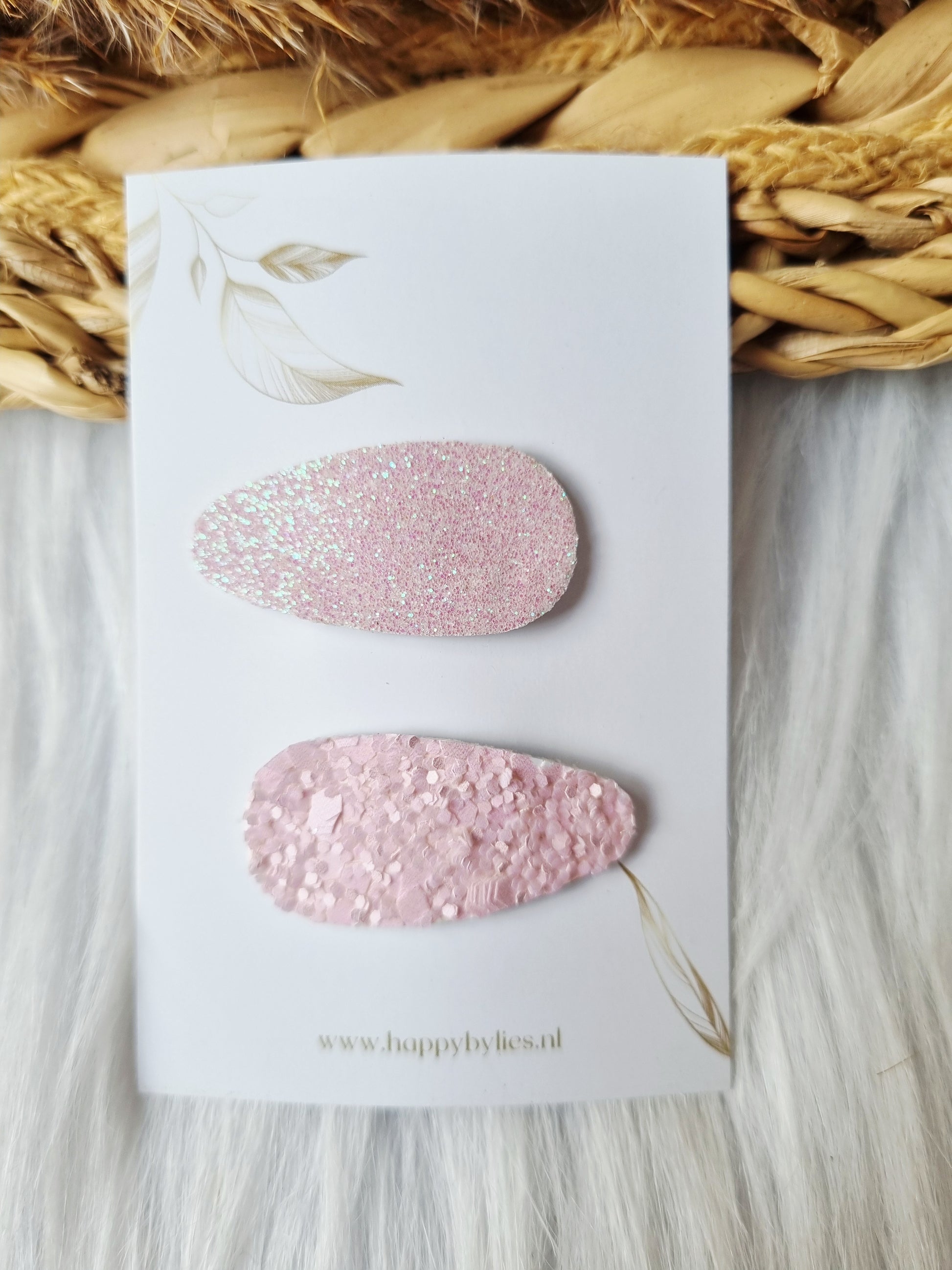 Leatherlook anti-slip haarspeldjes Lot ovaal