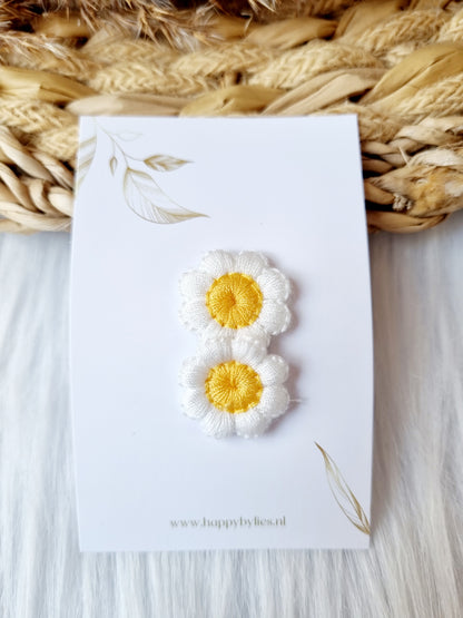Haarspeldje anti slip jasmin wit