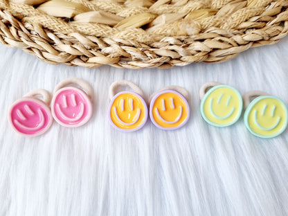 Mini haar elastiekjes smilie 2 stuks