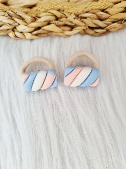 Mini haarelastiekjes spekje 2 stuks blauw