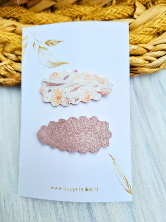 Leatherlook haarspeldjes Liv ribbel