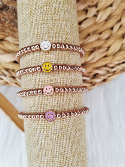 Kinder armband Smiley goud