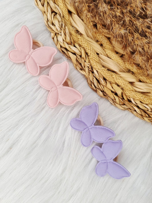Mini haarelastiekjes Vlinder 2 stuks