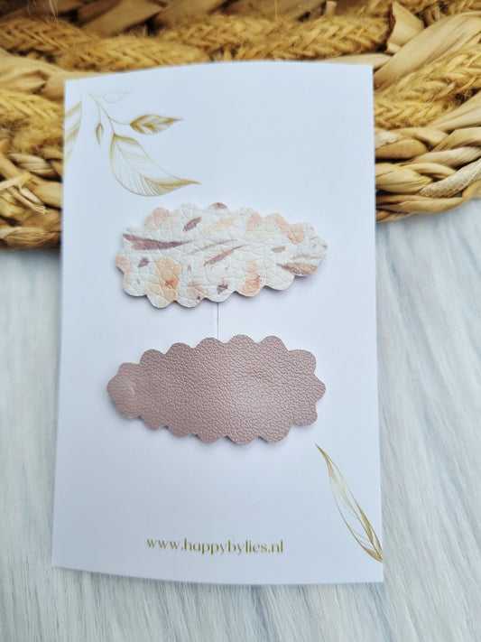 Leatherlook haarspeldjes liv ribbel