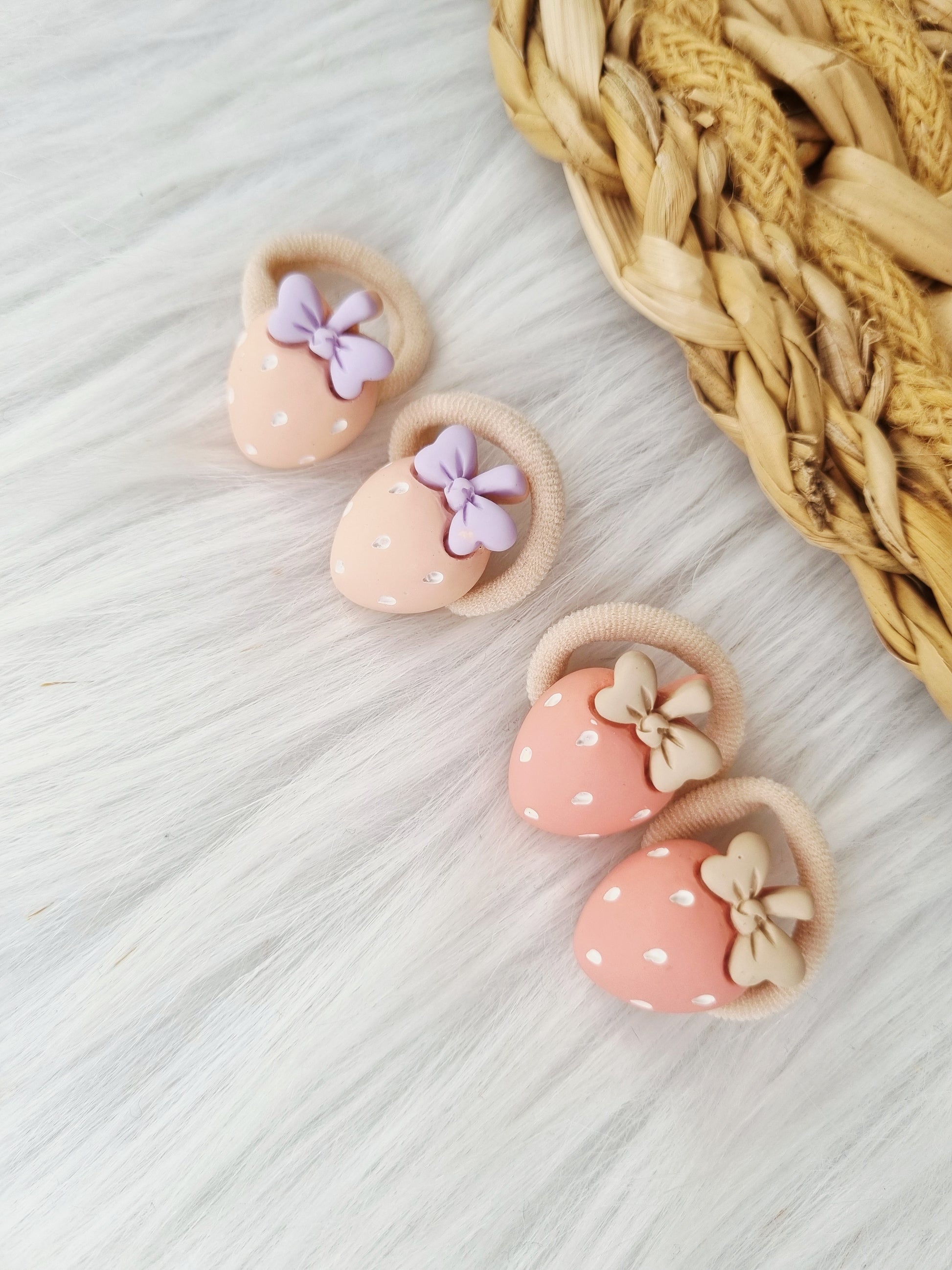 Mini haarelastiekjes aardbeitjes 2 stuks