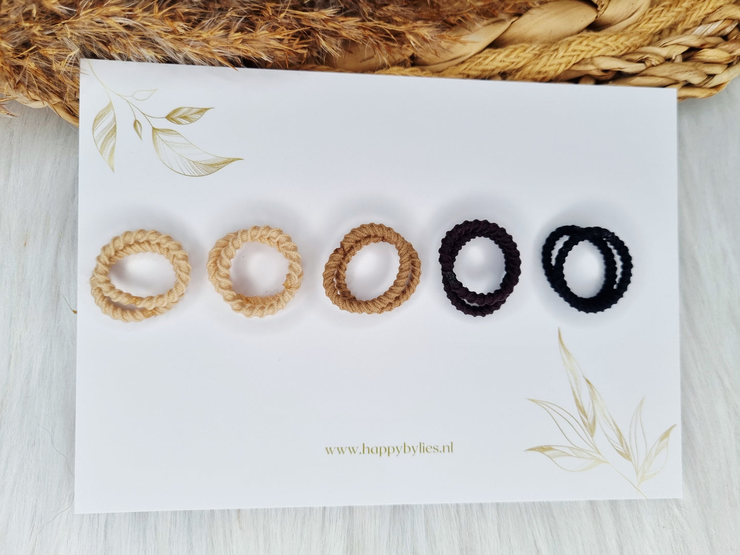 Mini haarelastiekjes ribbel 10 stuks