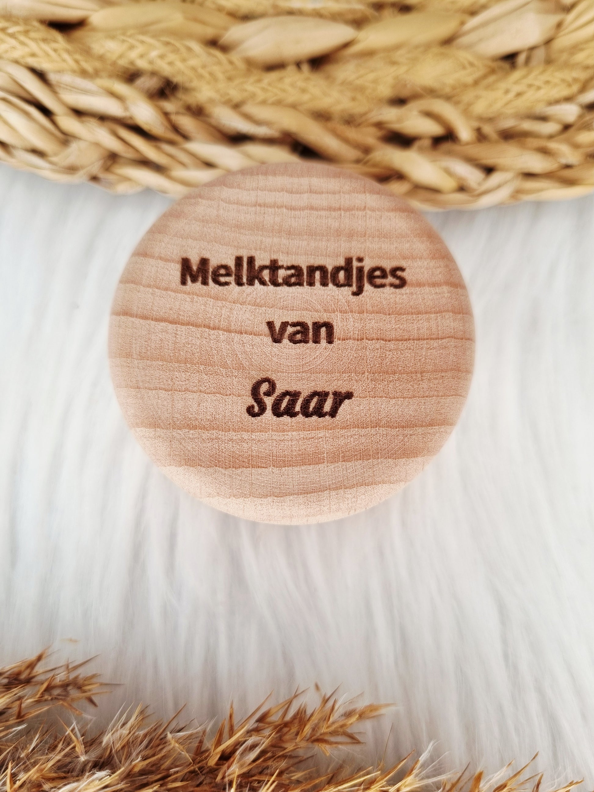 Houten tandendoosje met naam