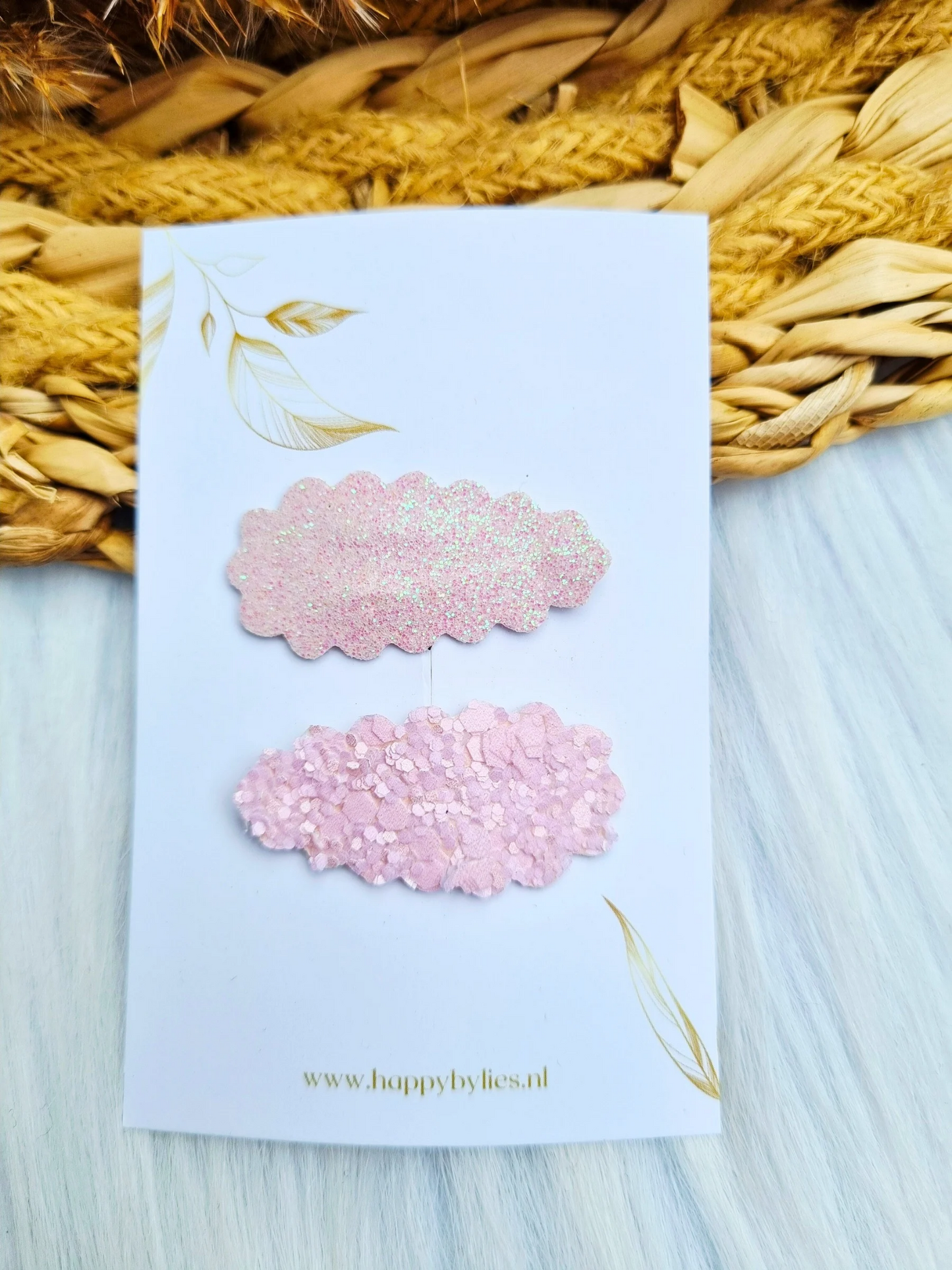 Leatherlook haarspeldjes lot ribbel 