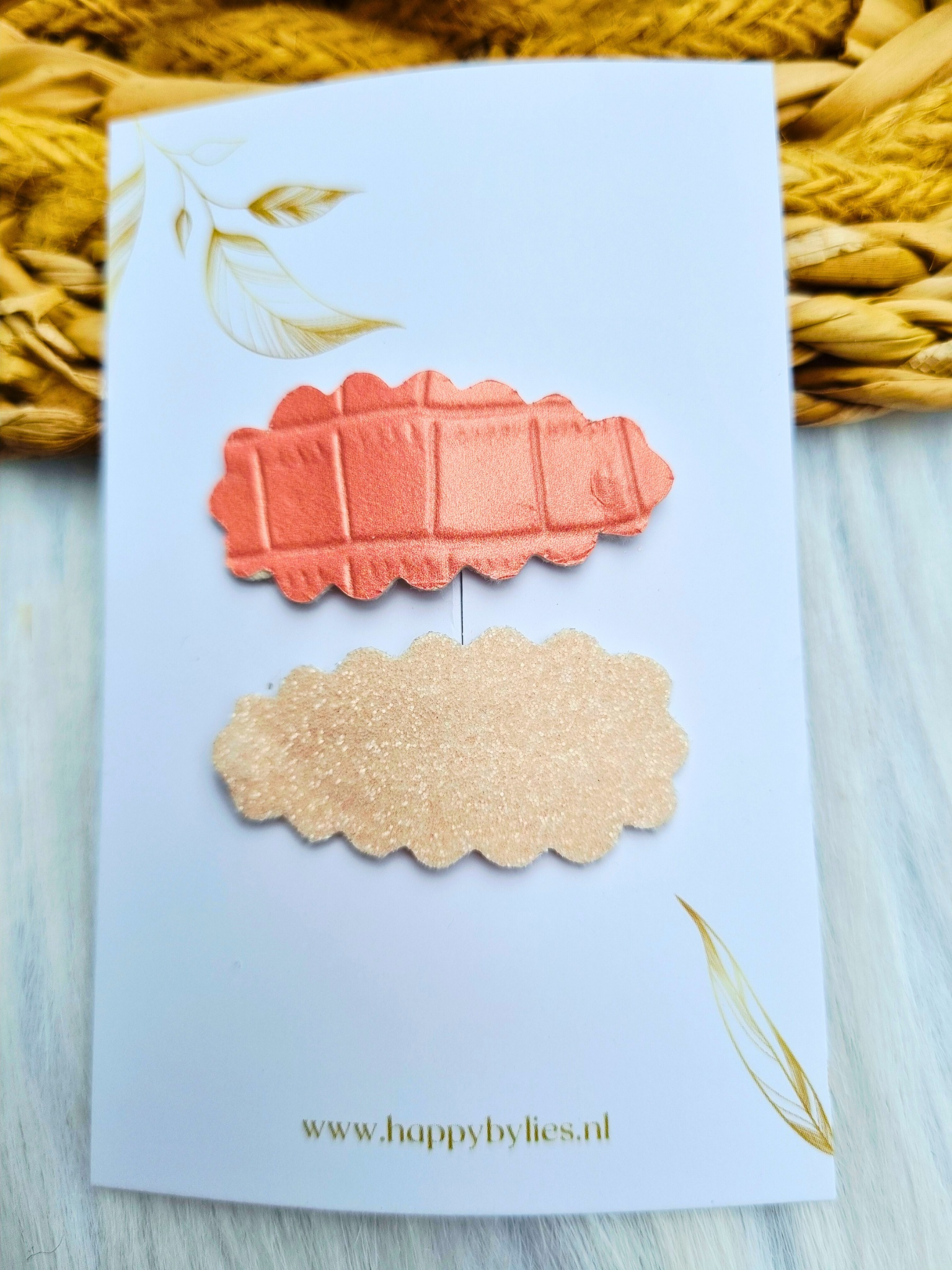 Leatherlook haarspeldjes eef ribbel