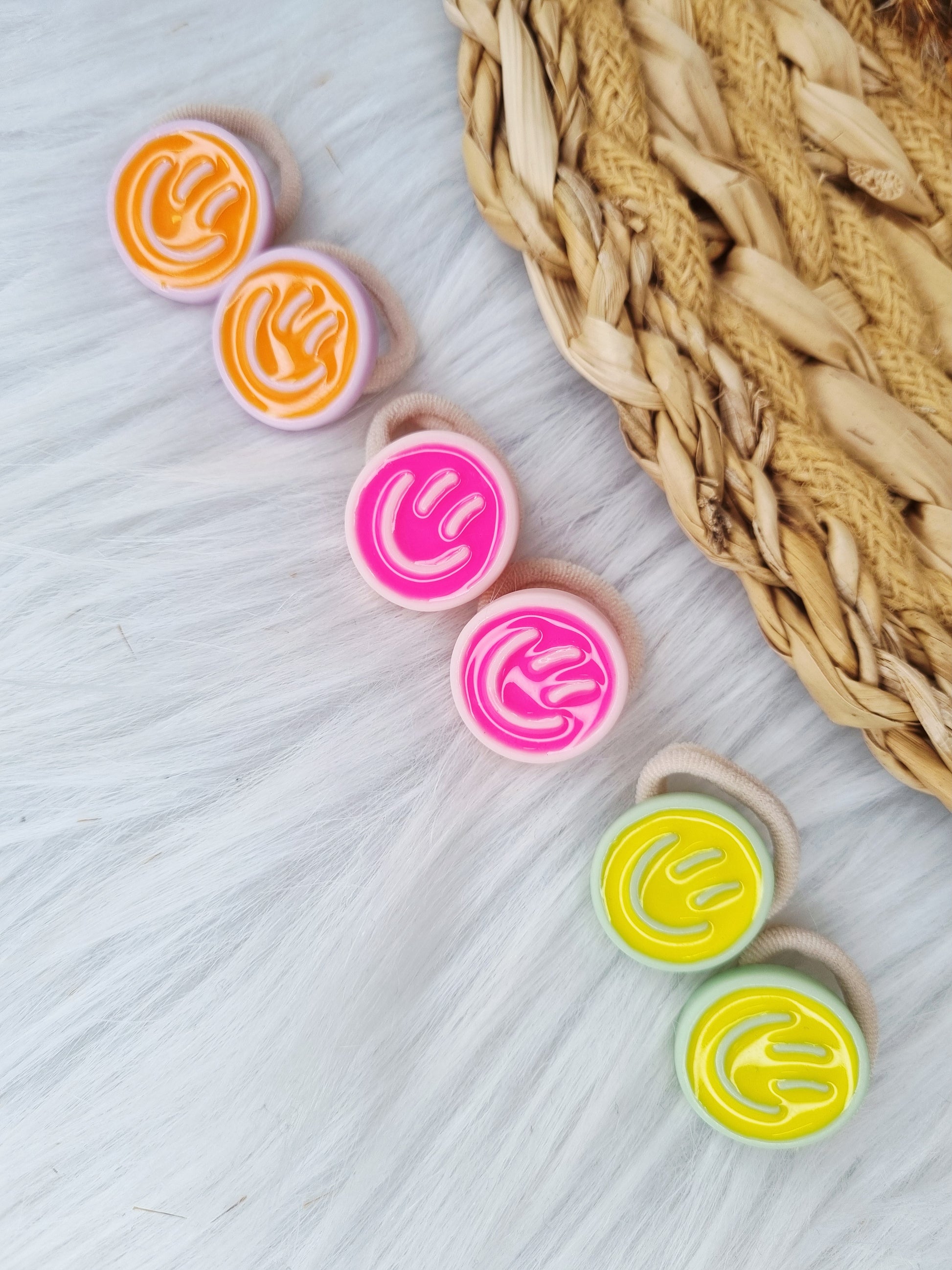 Mini haarelastiekjes Smiley 2 stuks